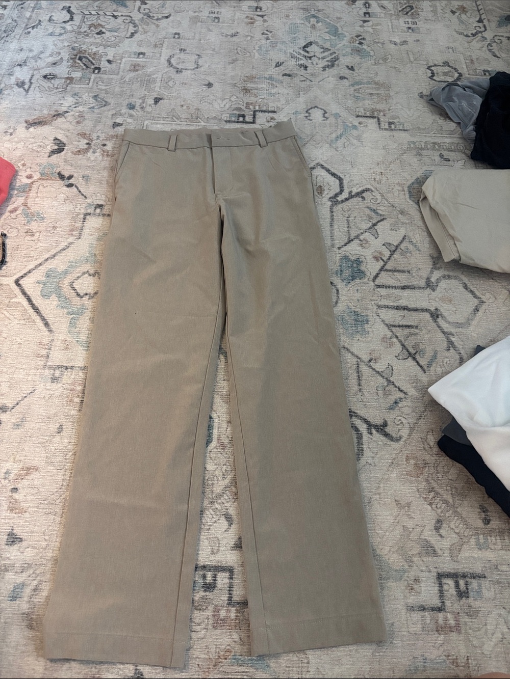 Vineyard Vines Boys Beige Straight-Leg Dress Pants